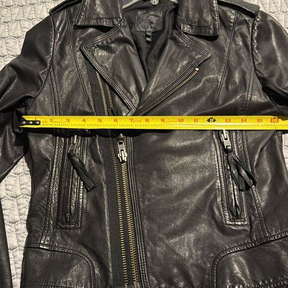 JOIE Ailey Black Lamb Skin Moto Jacket Size Small - Picture 13 of 16